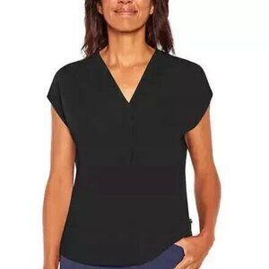 Banana Republic NWT Black V-Neck Short Sleeve lightweight Blouse